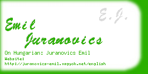 emil juranovics business card